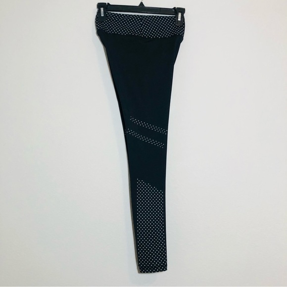 All Fenix Black Leggings with White Color Block Accent Polka Dots size XS - Picture 7 of 9